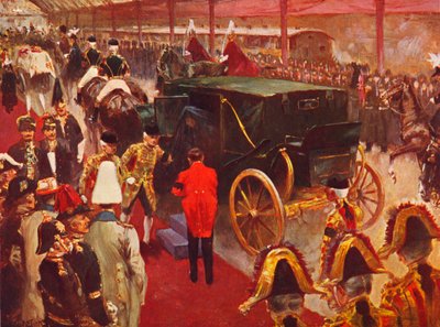 Koningin Alexandra arriveert op Paddington Station voor de Begrafenis van Koningin Victoria, 1901 door Unbekannt