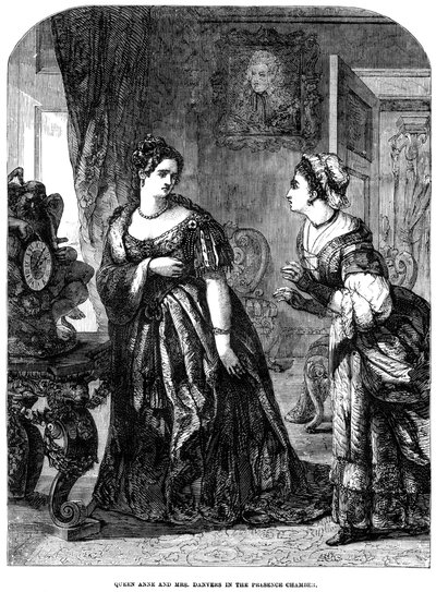 Koningin Anne 1665-1714 en mevrouw Danvers in de ontvangstkamer door Unbekannt