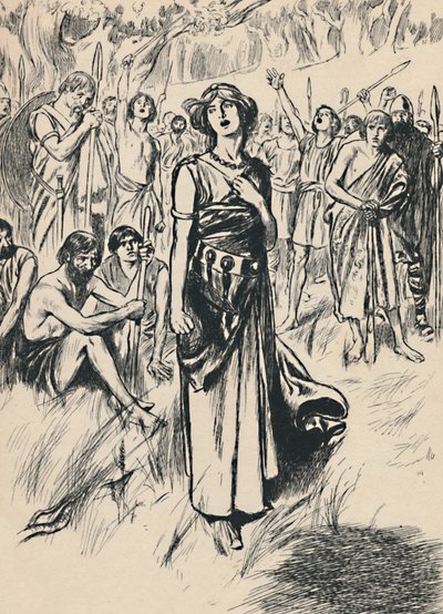 Koningin Boadicea en haar soldaten, ca. 1907 door Unbekannt