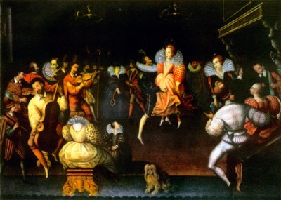Koningin Elizabeth danst met de graaf van Leicester, 1581, 1942 door Unbekannt