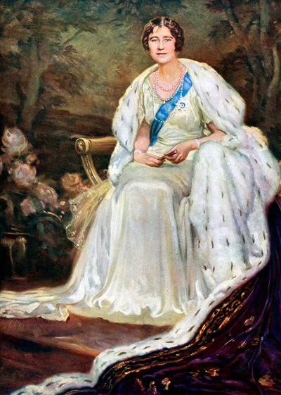 Koningin Elizabeth in kroningsgewaden, 1937 door Unbekannt