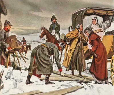 Koningin Louise op de vlucht naar Memel, 5 januari 1807, 1936 door Unbekannt
