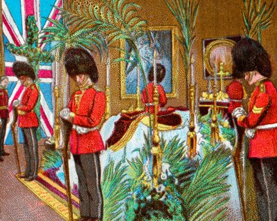 Koningin Victoria liggend in staat in Osborne House door Unbekannt