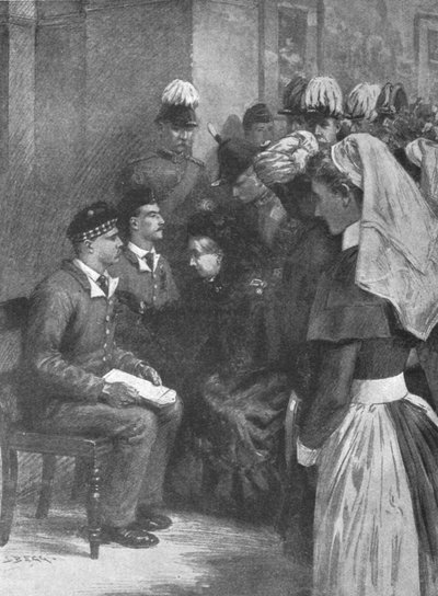 Koningin Victoria verleent het Victoria Cross aan helden van Dargai...14 mei 1898 door Unbekannt