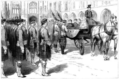 Koningin Victoria ontvangt de oude kleuren van de Seaforth Highlanders, Windsor, 1885 door Unbekannt