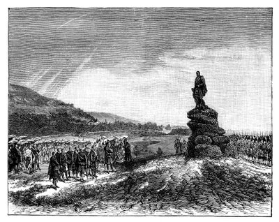 Koningin Victoria onthult een standbeeld van prins Albert in Balmoral, Schotland, 1860s door Unbekannt