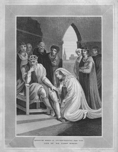 Koningin van Richard II. Pleit voor het leven van Sir Simon Burley, 1838 door Unbekannt
