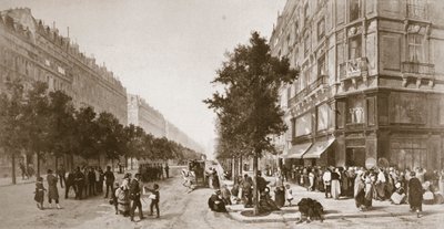 Rij voor een kruidenierswinkel, Beleg van Parijs, Frans-Pruisische oorlog, 1870-1871 door Unbekannt