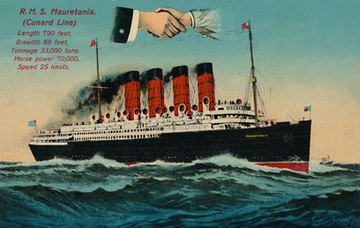 R.M.S. Mauretania, Cunard Line, c1930s door Unbekannt