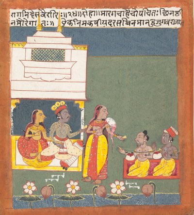 Ragini Des Variri: Pagina uit een verspreide Ragamala-serie (Garland of Musical Modes) door Unbekannt