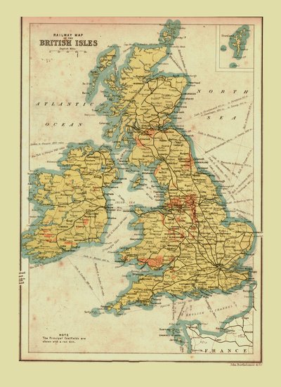 Spoorkaart van de Britse Eilanden door Unbekannt