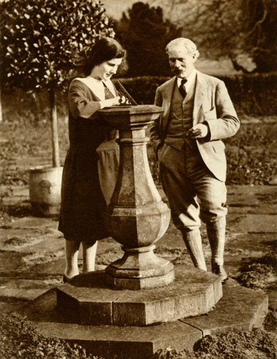 Ramsay MacDonald, eerste Labour-premier, bij Chequers met zijn dochter, 1924, 1935 door Unbekannt