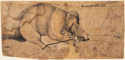 Rao Ram Singhs olifant op hol geslagen, ca. 1700 door Unbekannt