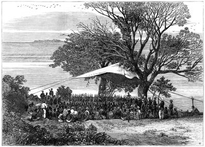 Het ultimatum lezen aan de oevers van de Tugela, de Zoeloe-oorlog in het zuiden door Unbekannt