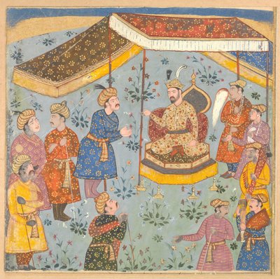 Ontvangst van een Perzische Ambassadeur door een Mughal Prins, begin 17e eeuw door Unbekannt