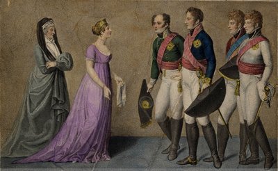 Ontvangst van keizer Alexander in Memel door hun majesteiten Frederik Willem en Louisa van Pruisen door Unbekannt