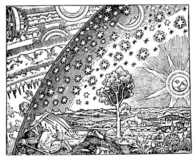 Reconstructie van een middeleeuwse opvatting van het universum, 19e eeuw door Unbekannt