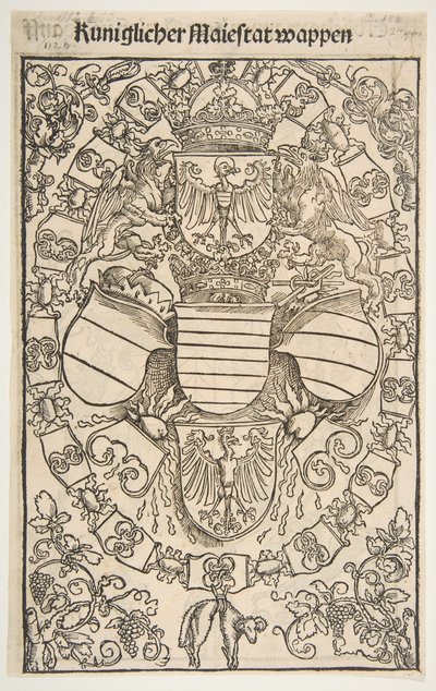 Recto: Wapen van Maximiliaan I als Koning van de Romeinen, verso: Wapen van Florian door Unbekannt