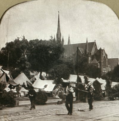 Vluchtelingenkamp in Jefferson Square, 1906 door Unbekannt