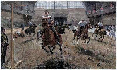 Repetitie voor het Koninklijk Militair Toernooi in de Agricultural Hall, Islington, Londen, 1886 door Unbekannt