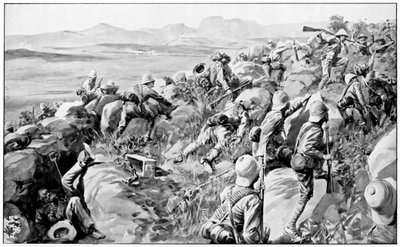 Bevrijding van Ladysmith - de laatste aanval op Hlangwane Hill, 19 februari 1900 door Unbekannt
