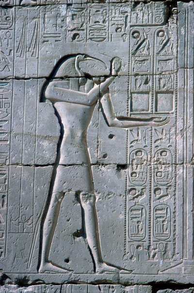 Reliëf met Thoth, Het Ramesseum, Tempel van Ramses II, Luxor, Egypte, ca. 1300 v.Chr. door Unbekannt