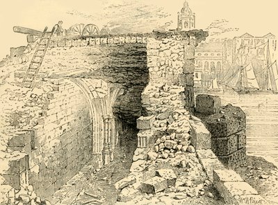 Overblijfselen van de kapel van St. Thomas, Oude London Bridge, c1872 door Unbekannt