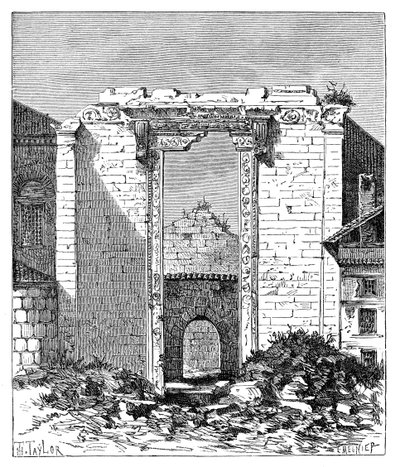 Restanten van de Tempel van Augustus en Rome, Ancyra Ankara, Turkije, 1895 door Unbekannt