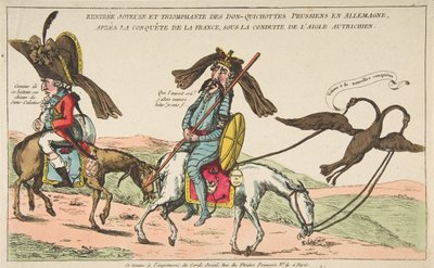 Rentréé joyeuse et triomphale des Don-Quichottes Prussiens en Allemagne, après la conq..., ca. 1792 door Unbekannt