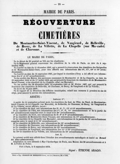 Reouverture des Cimetieres, van Franse politieke posters van de Parijse Commune door Unbekannt