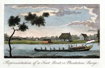 Representatie van een tentboot of plantagepraam, 1813 door Unbekannt