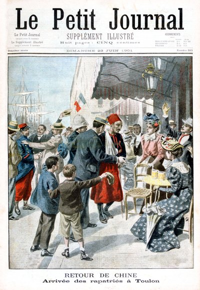 Terugkeer uit China, Aankomst van gerepatrieerden, Toulon, 1901 door Unbekannt