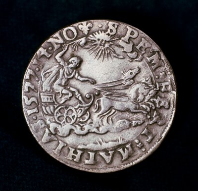 Keerzijde van een medaille ter herdenking van de heldere komeet van 1577 door Unbekannt