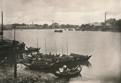 Rijstmolens aan de Poozoondoung Creek, Rangoon door Unbekannt