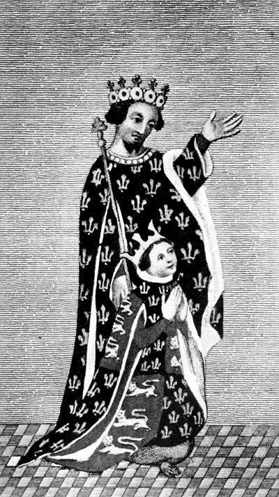 Richard II en zijn vader, de Zwarte Prins, 14e eeuw, 1910 door Unbekannt