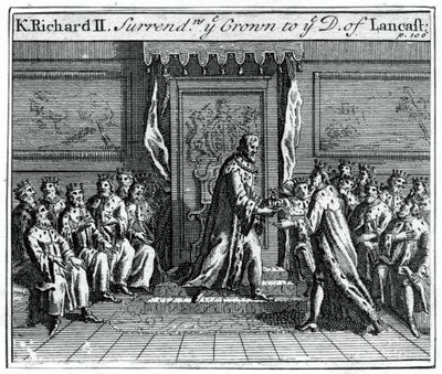 Richard II van Engeland geeft zijn kroon op, 1399 door Unbekannt