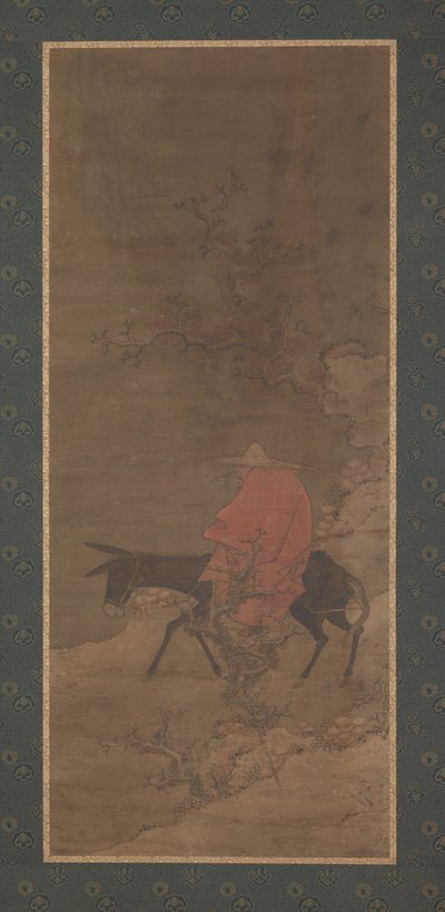 Rijden door sneeuw op zoek naar pruimenbloesems, Ming- of Qing-dynastie, 17e eeuw door Unbekannt