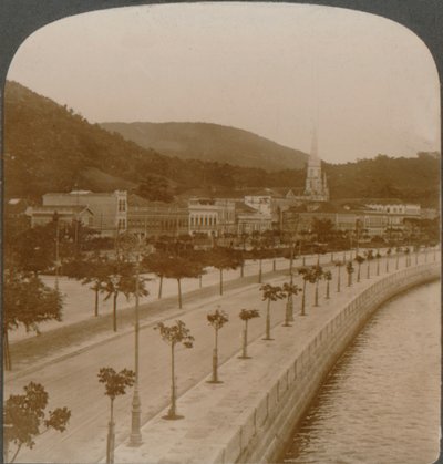 5 mijl kade van Rio de Janeiro, omcirkelend 
