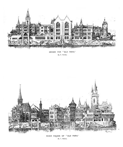 Riviergevel en ontwerp voor Oud Parijs, 1899 door Unbekannt