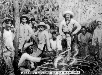 Varken roosteren in de jungle, Cuba door Unbekannt