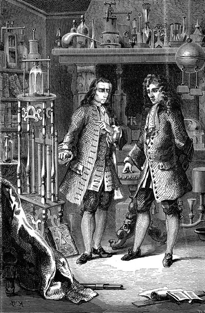 Robert Boyle, Anglo-Ierse chemicus en natuurkundige en Denis Papin, Franse natuurkundige door Unbekannt