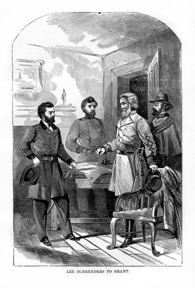 Robert E Lee geeft zich over aan Ulysses S Grant, 9 april 1865, 1872 door Unbekannt