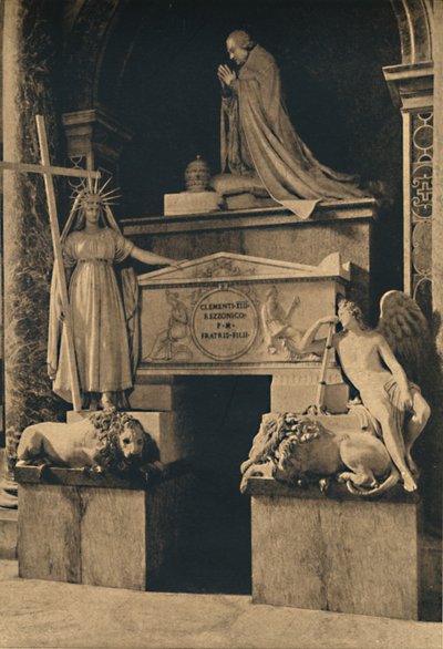 Rome - Basiliek van St. Pieter - Graf van Clemens XIII, door Canova, 1910 door Unbekannt