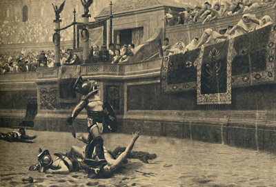Rome - Colosseum - Duimen omlaag in een gladiatorengevecht, 1910 door Unbekannt