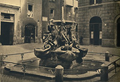 Rome - Mattei-plein. - Fontein van de schildpadden. Landini en Della Porta door Unbekannt