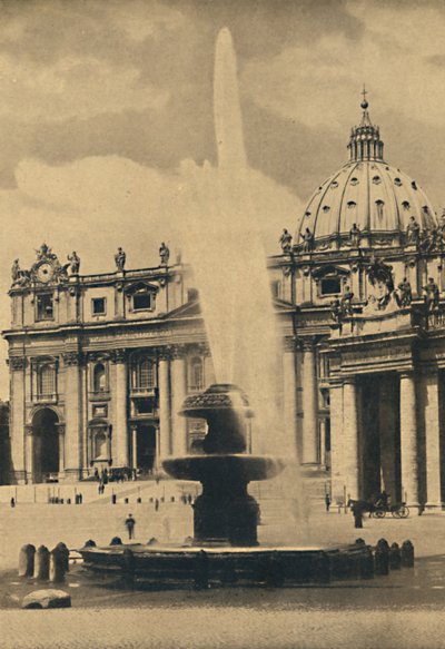 Rome - Sint-Pietersplein. Fontein en gevel door Carlo Maderno. Koepel door Michelangelo, 1910 door Unbekannt