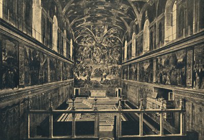Rome - Vaticaanpaleis - De Sixtijnse Kapel, gesticht door Sixtus IV in 1483, 1910 door Unbekannt