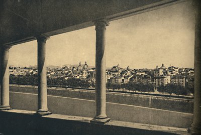 Rome - Uitzicht op de stad vanaf de Logia door Bramante in Kasteel St. Angelo, 1910 door Unbekannt