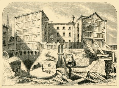 Romeinse overblijfselen gevonden in Billingsgate, ca. 1872 door Unbekannt