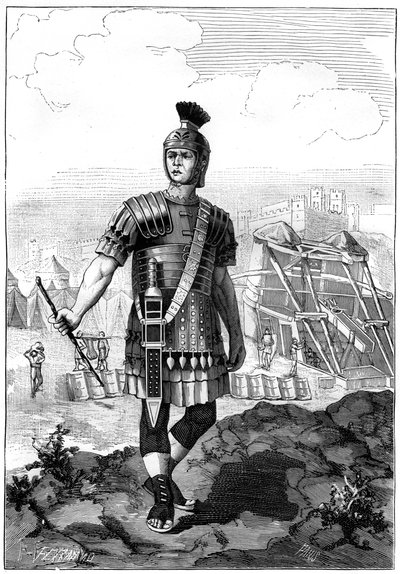 Romeinse centurio die de Galliërs onder Julius Caesar overwint, 1e eeuw v.Chr. 1882-1884 door Unbekannt